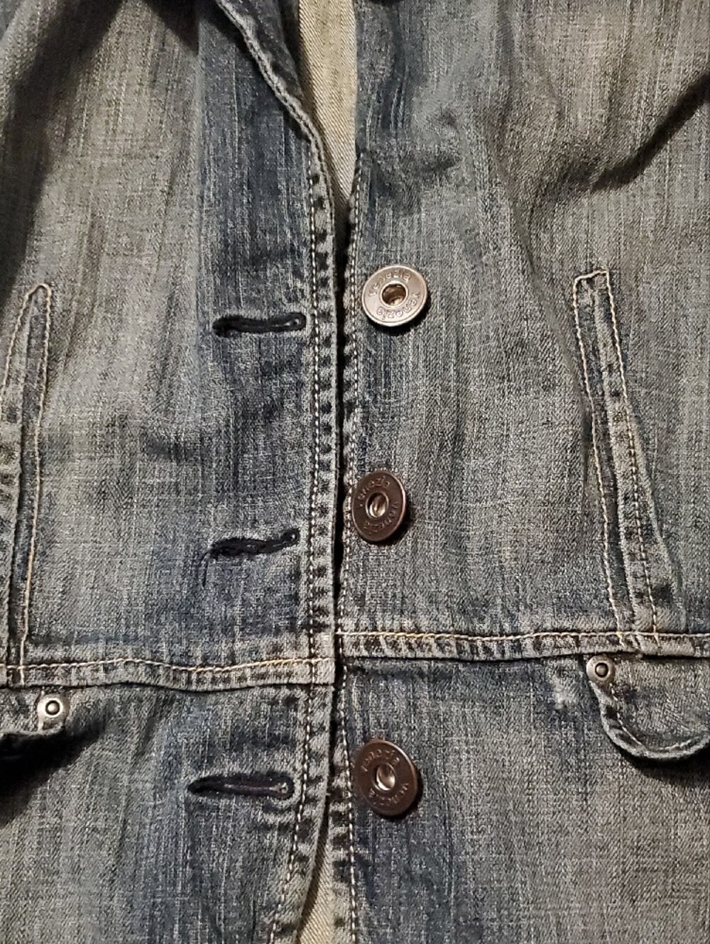 Venezia Washed Blue Denim Button Jacket - Picture 3 of 11